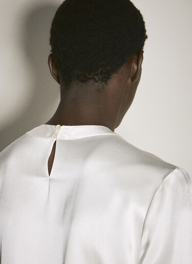 Saint Laurent Silk Satin T-Shirt White sla0156011