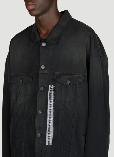 Balenciaga Size Sticker Denim Jacket Black bal0355002