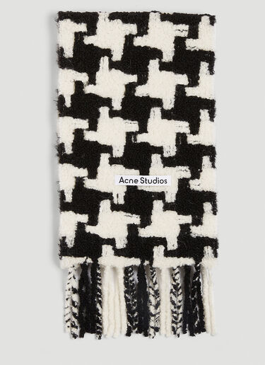 Acne Studios Houndstooth Knit Scarf Black acn0152044