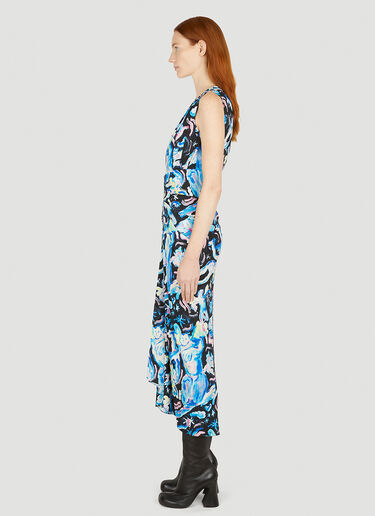 Marni Printed V-Neck Dress Blue mni0251001