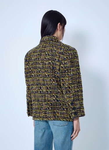 Saint Laurent Single-Breasted Jacket in Tweed Green sla0265017