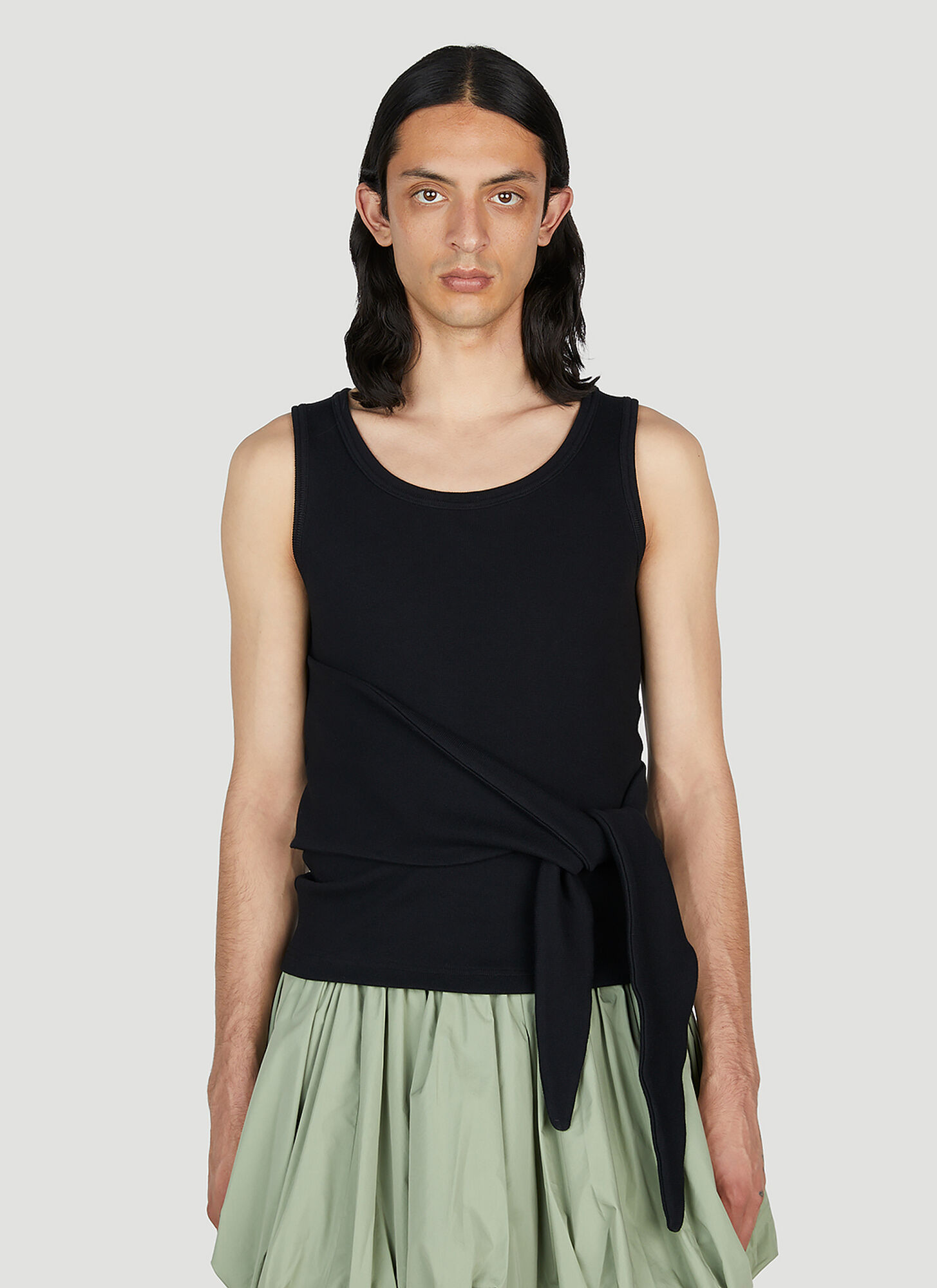 Aaron Esh Tie Vest Top Male Black