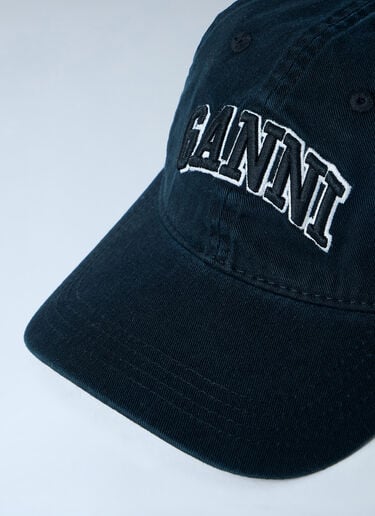 GANNI Logo Motif Baseball Cap Black gan0263064