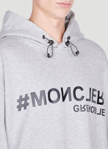 Moncler Grenoble Logo Hooded Sweatshirt Grey mog0151002