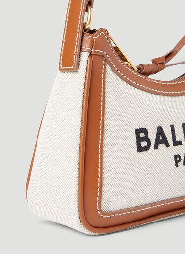 Balmain B-Army Logo Print Shoulder Bag Natural bln0253030