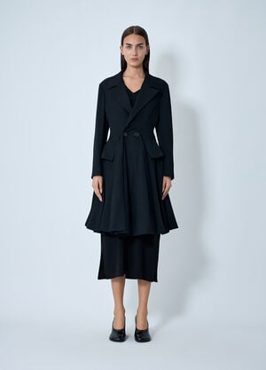 Yohji Yamamoto Paneled Flare Coat Black yoy0262003