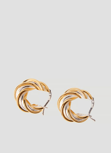Bottega Veneta Pillar Hoop Earrings Gold bov0252080