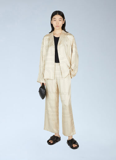 TOTEME Monogram Pyjama Shirt Beige tot0251050