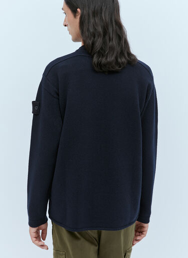 Stone Island Ghost Compass Patch Wool Sweater Navy sto0154014