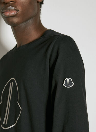 Moncler + Rick Owens Level Logo Print T-Shirt Black mcs0355009