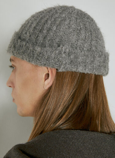 Our Legacy Fuzzy Beanie Hat Grey our0354007