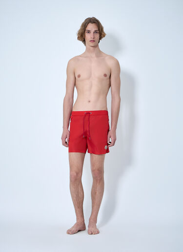 Moncler Nylon Swim Shorts Red mon0164014