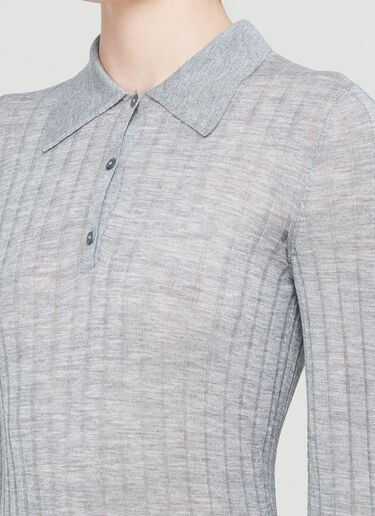 Prada Ribbed Knit Top Grey pra0240005