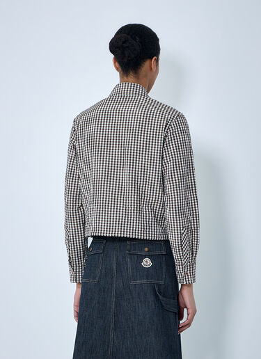 Moncler Gingham Check Shirt Jacket Brown mon0264019