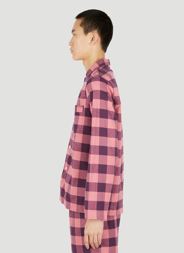 Tekla Gingham Classic Pyjama Shirt Pink tek0350020