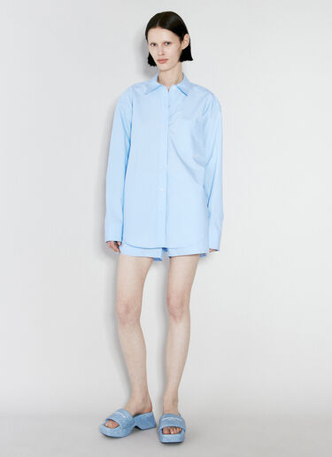 Alexander Wang Logo Patch Boyfriend Shirt Blue awg0256015