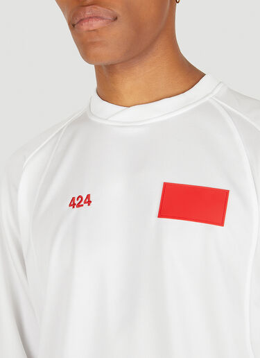 424 ロゴ刺繍ロングスリーブ Tシャツ ホワイト ftf0150019