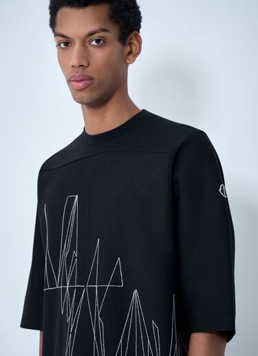 Moncler x Rick Owens Graphic Embroidered T-Shirt Black mcs0363019