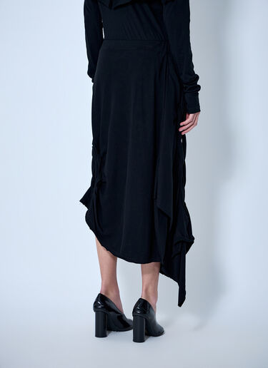 Yohji Yamamoto High Twisted French Terry Braided Skirt Black yoy0264008