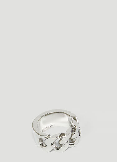 Alexander McQueen Snake And Tag Ring Silver amq0143041