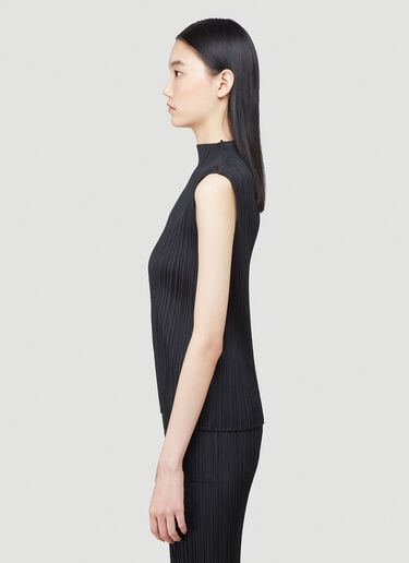 Pleats Please Issey Miyake Classic Pleated Tank Top Black plp0240003