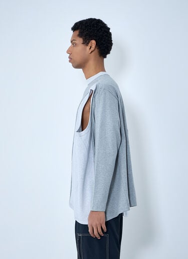 NÒMARYTHM TEXTILE Asymmetrical Long Sleeve Top Grey nma0162002