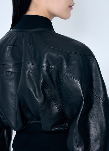 Rick Owens Girdered Bomber Cropped Jacket Black ric0259014