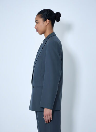 Lemaire Double-Breasted Wool Suit Blazer Dark Grey lem0264002