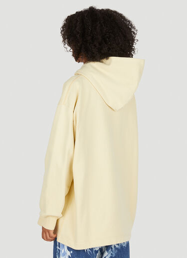 Acne Studios Logo Print Hooded Sweatshirt Yellow acn0250065