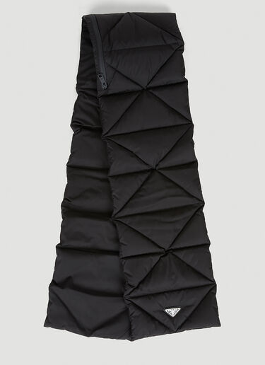 Prada Re-Nylon Quilted Hooded Scarf Black pra0349004