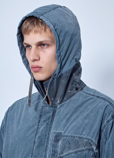 LN-CC® - Stone Island: Washed Overshirt with Drawstring Hem - Blue Stone Island Washed Overshirt with Drawstring Hem Blue sto0165070