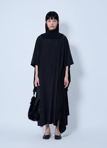 LN-CC® - Yohji Yamamoto: Knit Combi Kimono Coat - Black Yohji Yamamoto Knit Combi Kimono Coat Black yoy0263016