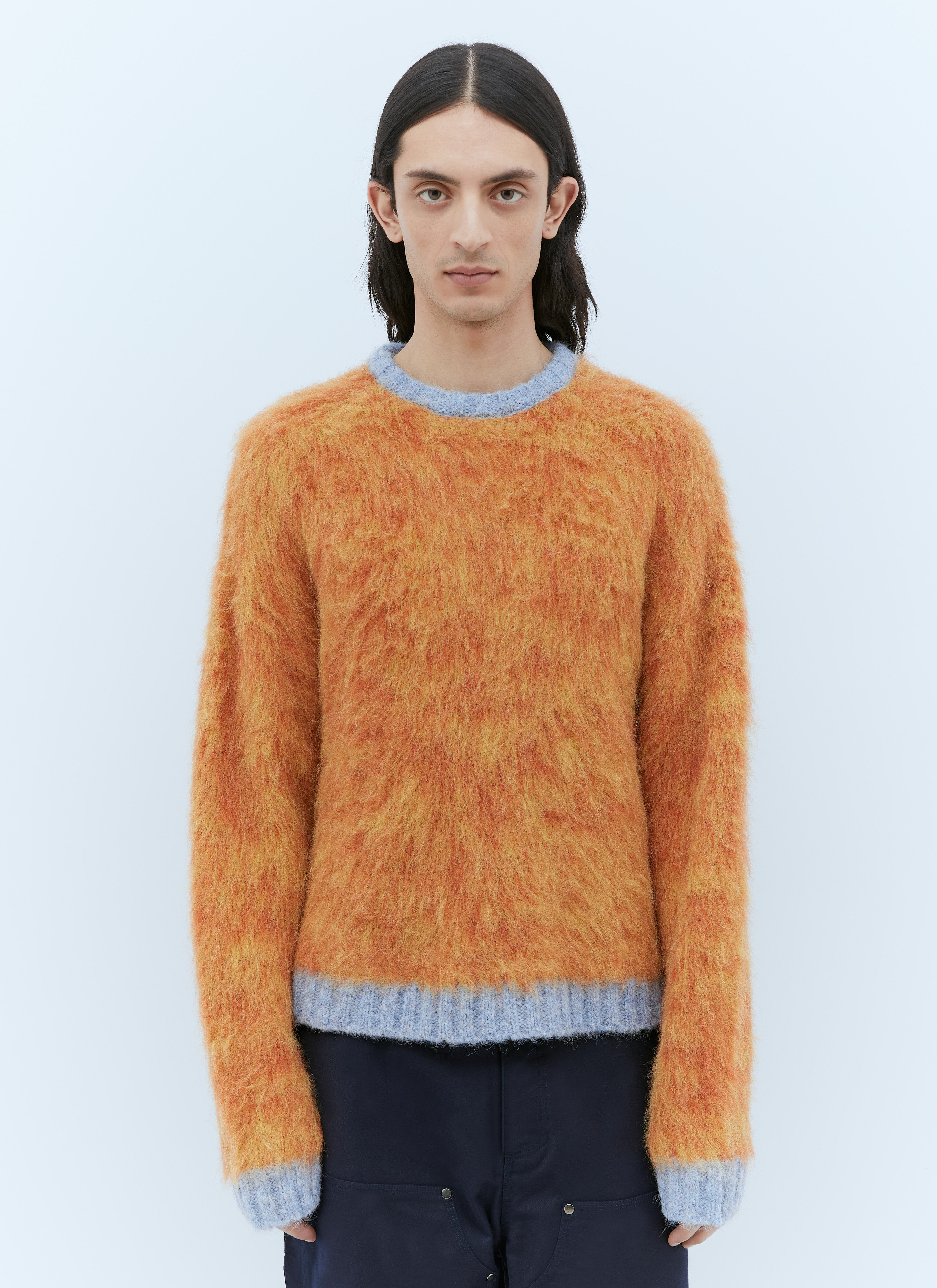 ERL Marled Alpaca Crewneck Sweater Yellow erl0156017