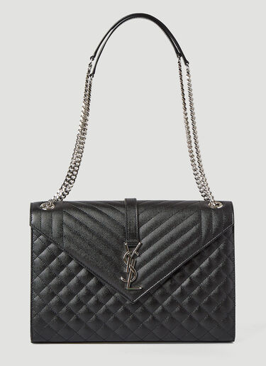 Saint Laurent Envelope Satchel Large Shoulder Bag Black sla0245086