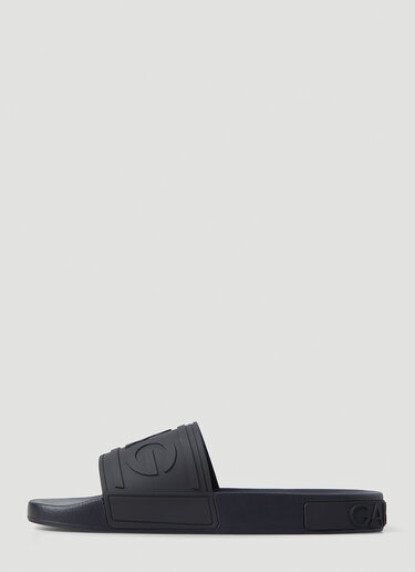 Dolce & Gabbana 徽标压花拖鞋 黑色 dol0145036