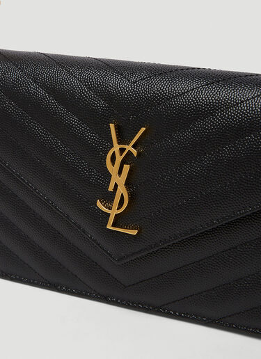 Saint Laurent 徽标铭牌单肩包 黑色 sla0249198