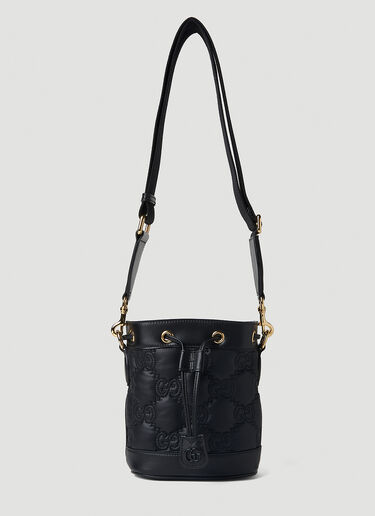 Gucci GG Matelassé Bucket Shoulder Bag Black guc0251105