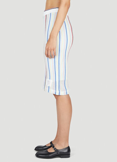 Thom Browne Striped Midi Skirt White thb0252010