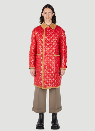Gucci Double-Breasted Quilted Coat Red guc0152057