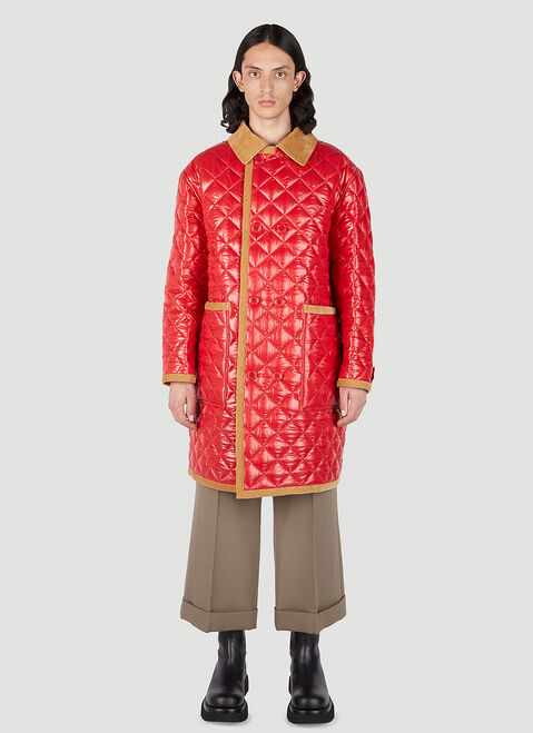 Moncler Grenoble Double-Breasted Quilted Coat Red mog0153013