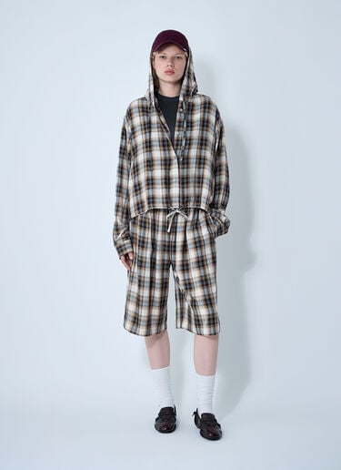 Acne Studios Hooded Check Shirt Beige acn0261002