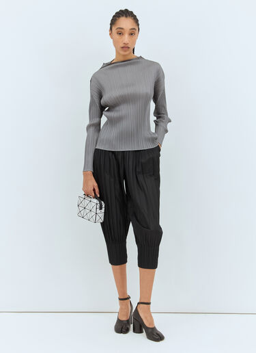 Pleats Please Issey Miyake High-Neck Top Grey plp0258022
