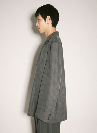 Balenciaga Pinstriped Tailored Blazer Grey bal0158005