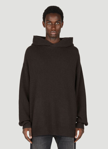 Acne Studios Wool Cashmere Knit Hooded Sweatshirt Brown acn0153003