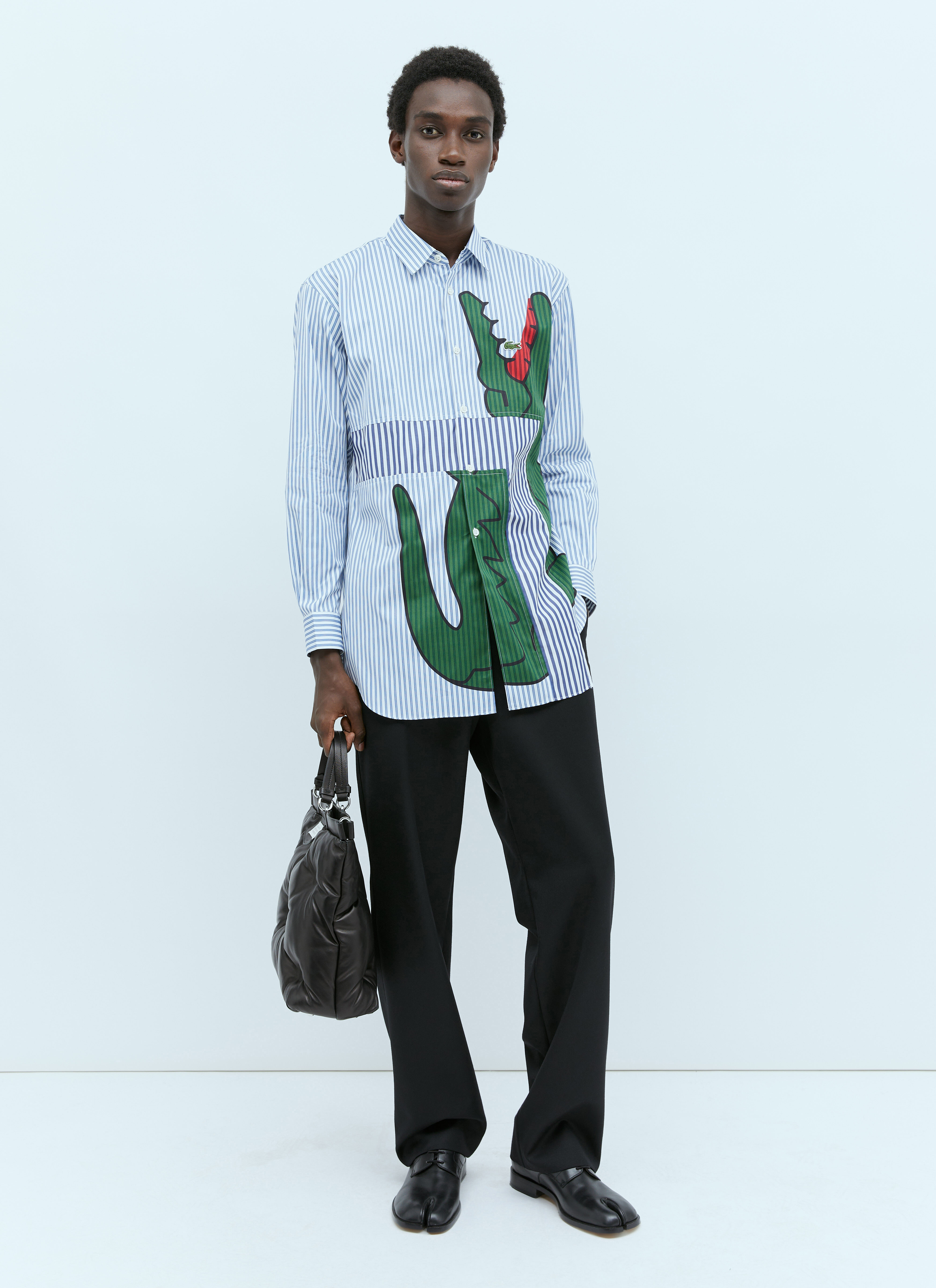 DRx x STEFAN MEIER x LN-CC x Lacoste Stripe-And-Logo Print Shirt Multicolour drs0350004