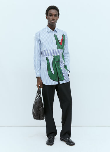 Comme des Garçons SHIRT x Lacoste ロゴストライプシャツ  ブルー cdg0154008