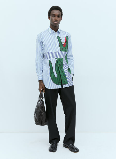 Comme des Garçons SHIRT x Lacoste ロゴストライプシャツ  グレー cdg0154006