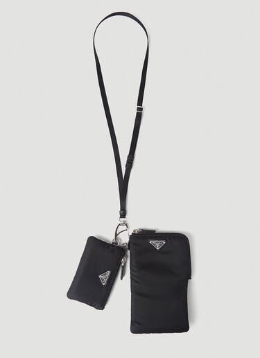 Prada Re-Nylon Lanyard Pouches Black pra0145048