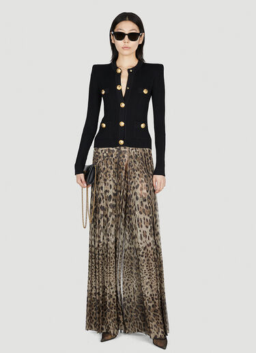 Dolce & Gabbana Pleated Leopard Print Pants Brown dol0251003