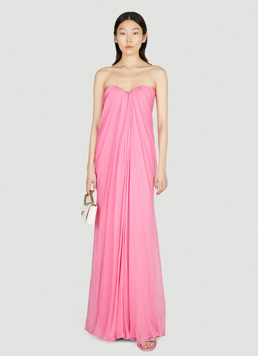 Alexander McQueen Draped Bustier Dress Pink amq0251055